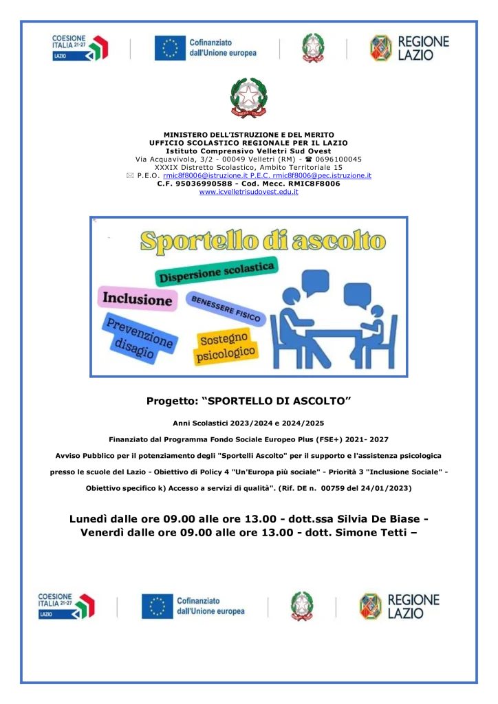 POSTER Sportello di ascolto